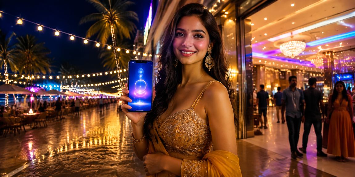 Player enjoying casino app on mobile phone in India